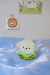 Adopting Puppy Hamburger Keychain - purely handmade by Twinkle Forest