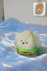 Adopting Puppy Hamburger Keychain - purely handmade by Twinkle Forest