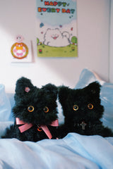 Adopting Black Cat Twins - Rebellious Devil & Garden Lady - Purely Handmade by Twinkle Forest