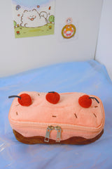 Cherry Cake Plush Pencil Case / Makeup Bag / Storage Pouch