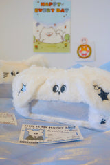 Fluffy White Kitten and Puppy Plush Pencil Case / Makeup Bag / Ita Bag / Storage Pouch