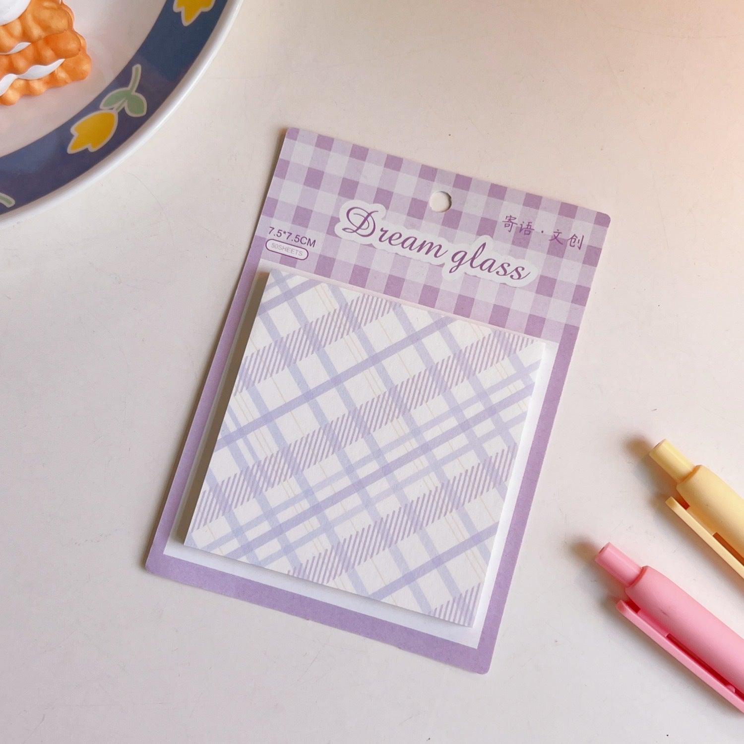 Cute Plaid Sticky Notes - Twinkle Forest