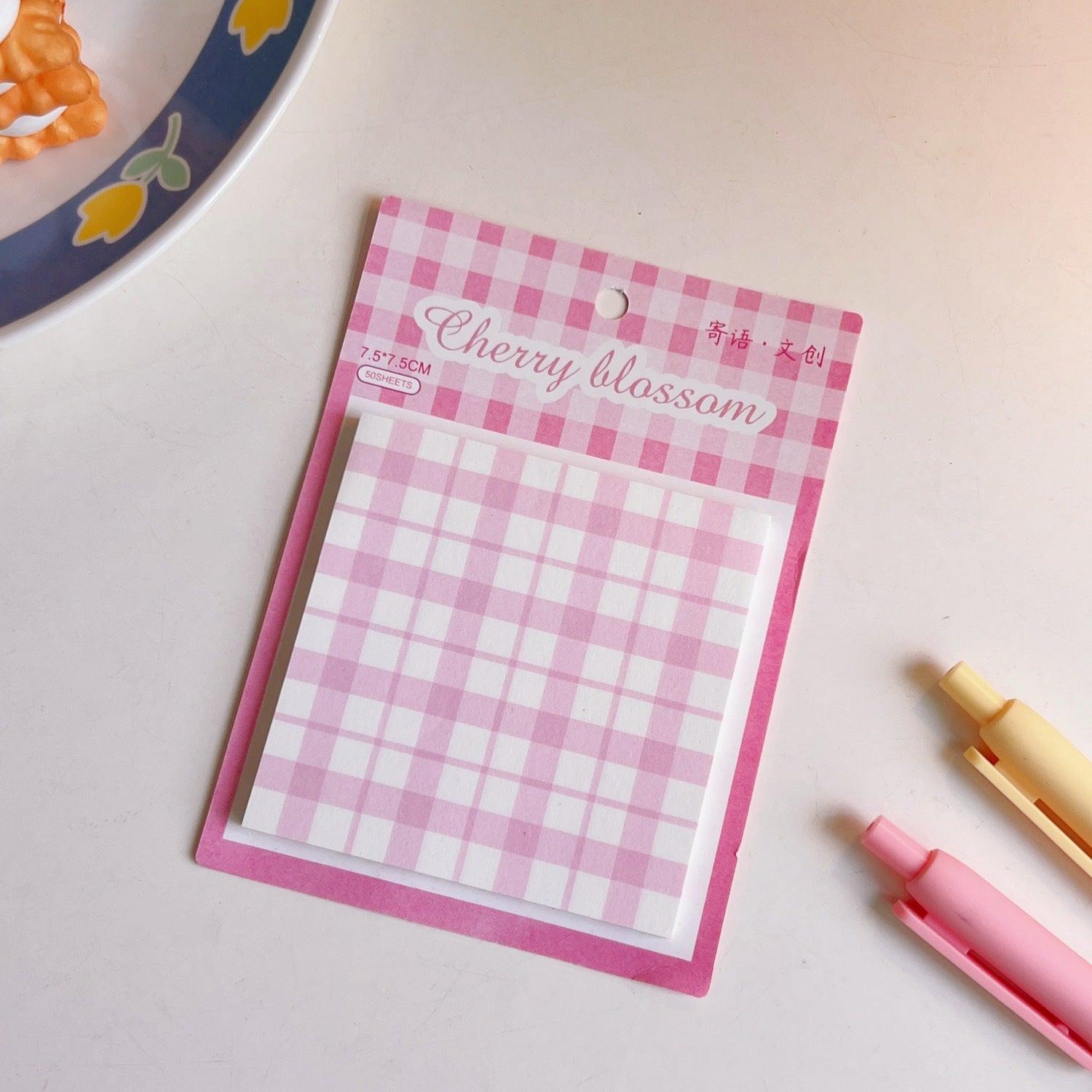 Cute Plaid Sticky Notes - Twinkle Forest