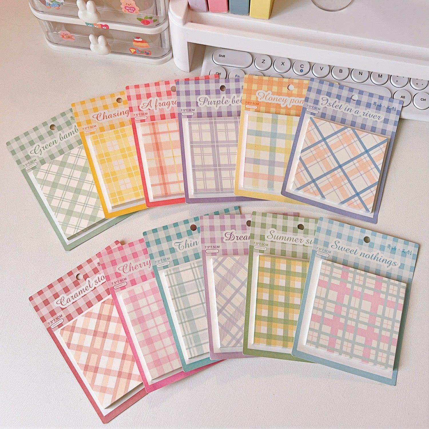 Cute Plaid Sticky Notes - Twinkle Forest