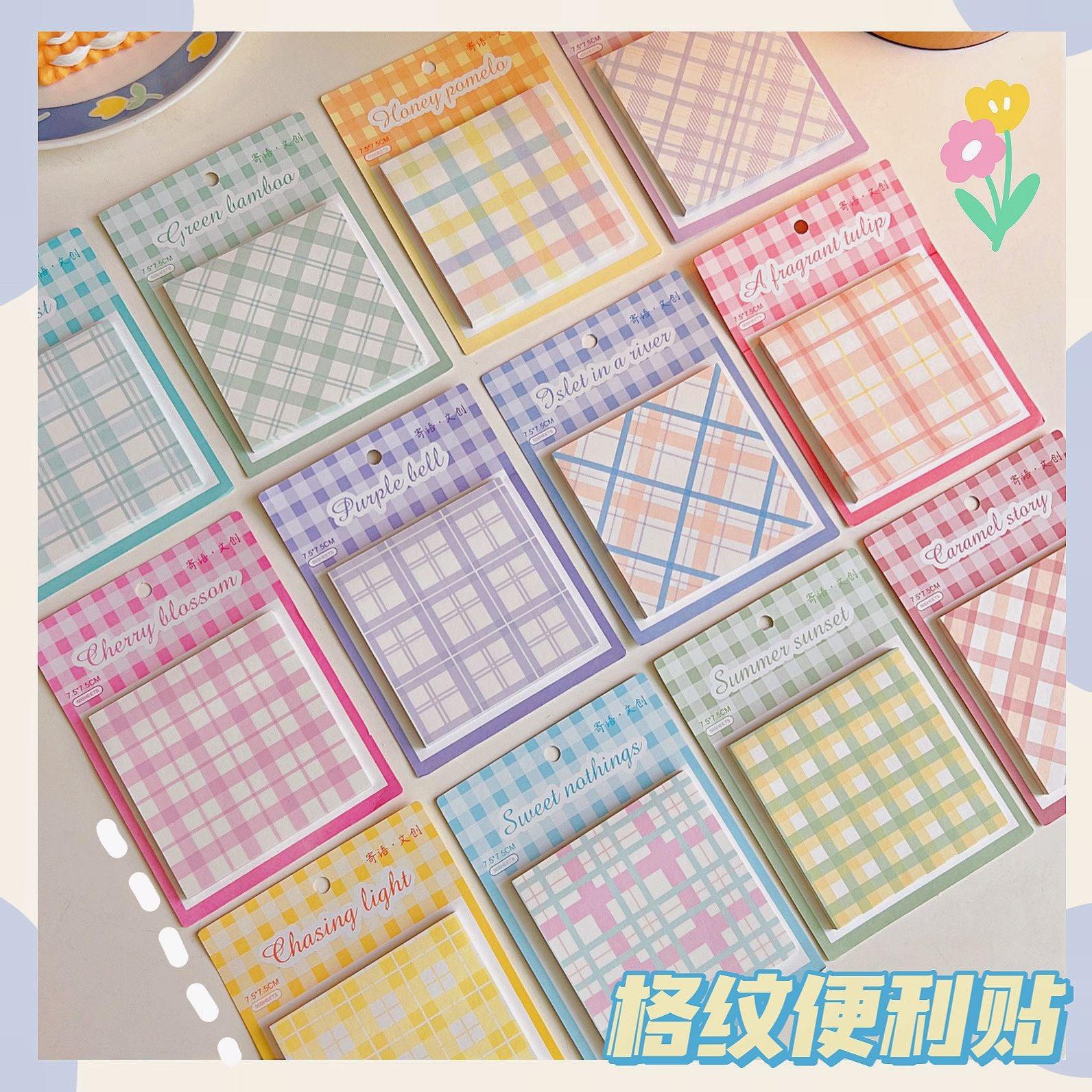 Cute Plaid Sticky Notes - Twinkle Forest