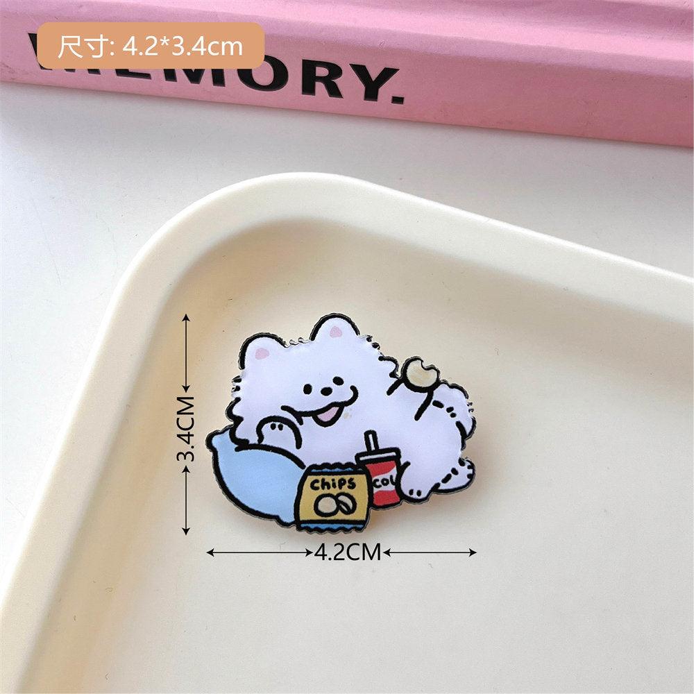 Acrylic Puppy Brooch Badge - Twinkle Forest