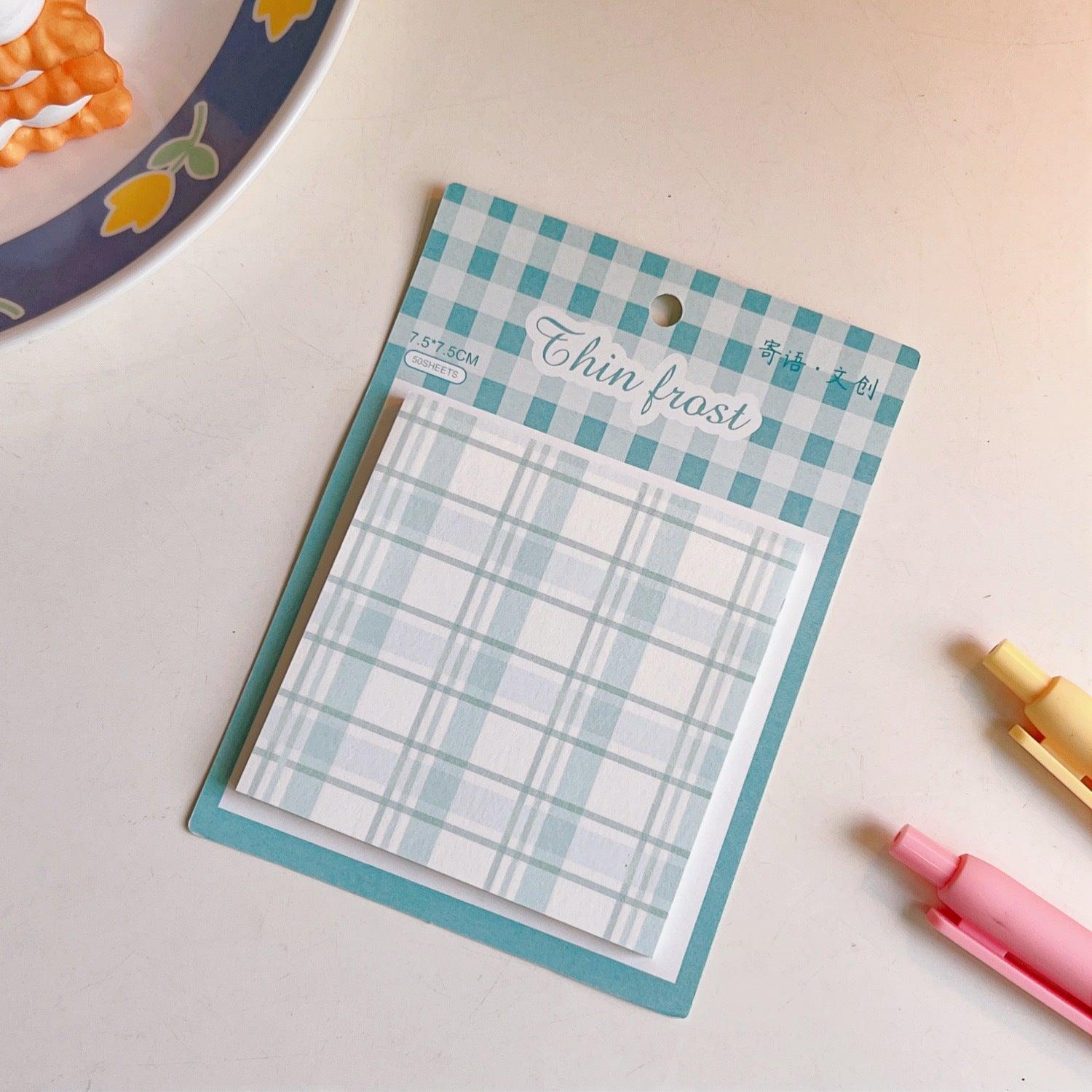 Cute Plaid Sticky Notes - Twinkle Forest