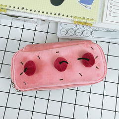 Cherry Cake Plush Pencil Case / Makeup Bag / Storage Pouch