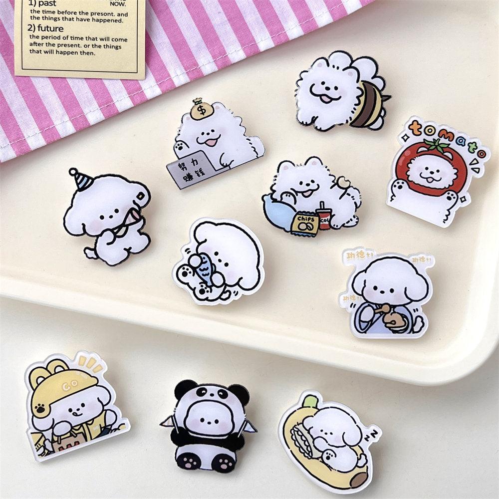 Acrylic Puppy Brooch Badge - Twinkle Forest