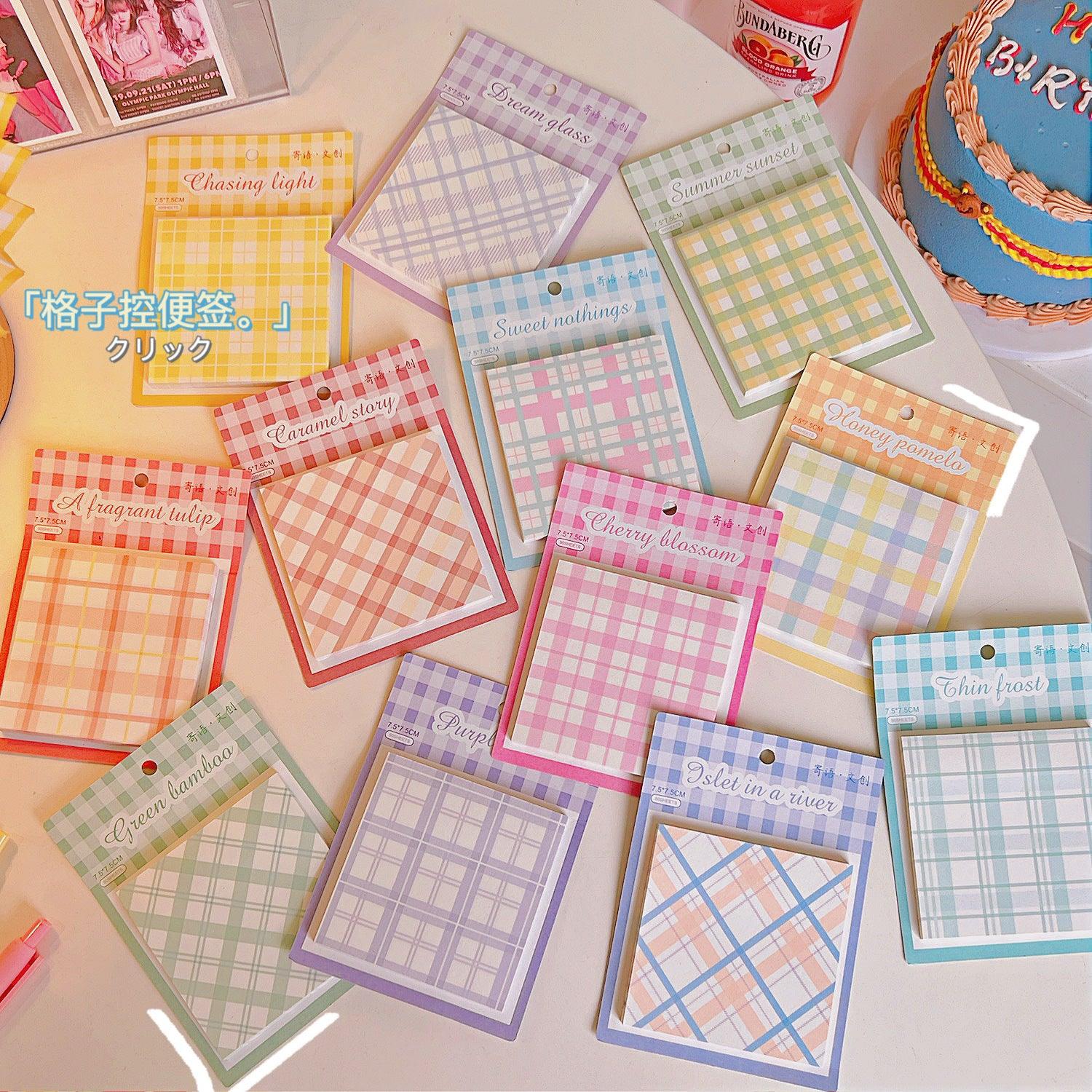 Cute Plaid Sticky Notes - Twinkle Forest