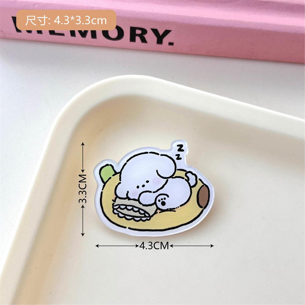 Acrylic Puppy Brooch Badge - Twinkle Forest