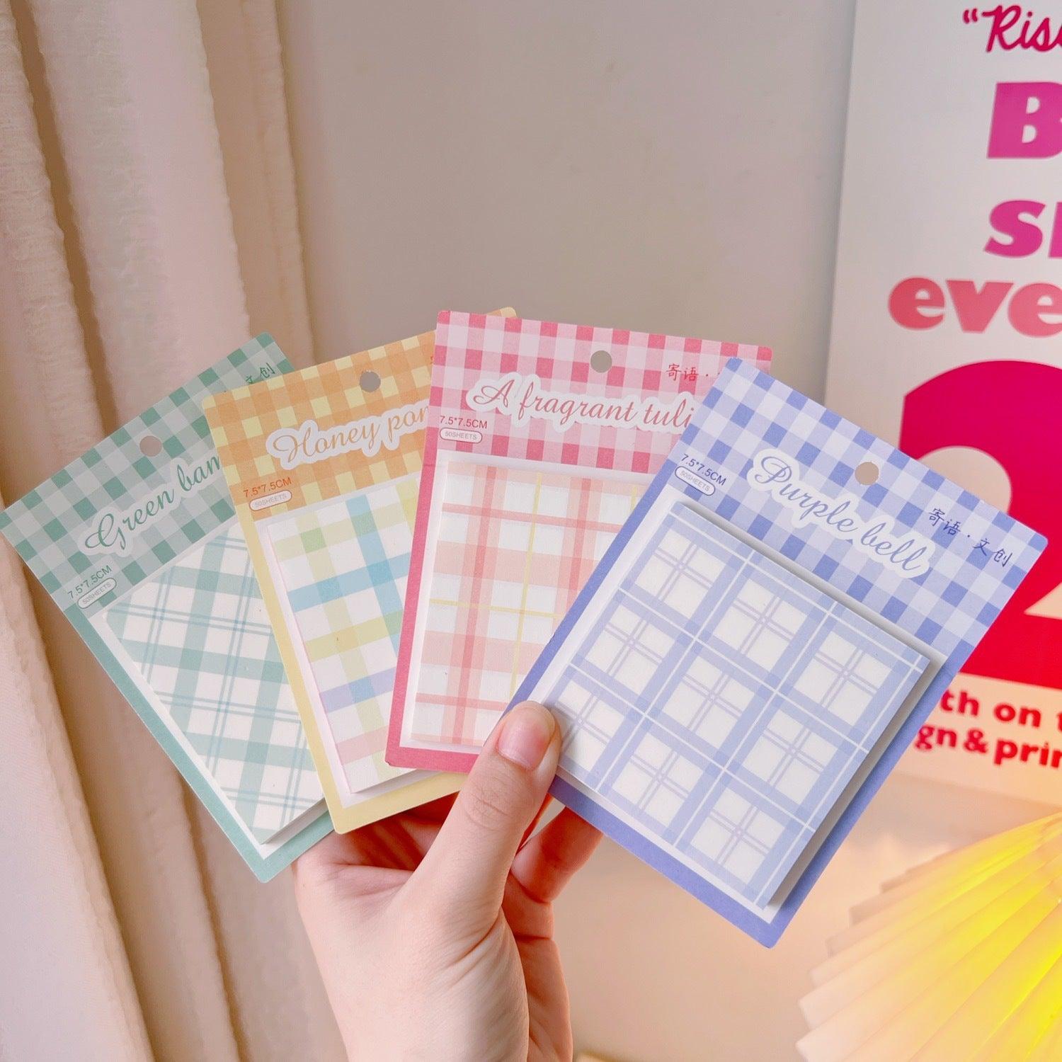 Cute Plaid Sticky Notes - Twinkle Forest